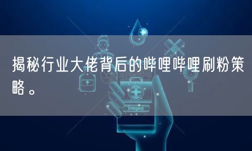 揭秘行业大佬背后的哔哩哔哩刷粉策略。